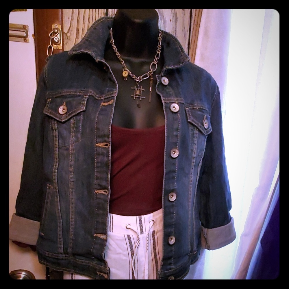 NWOT Marina Dark Jean Jacket